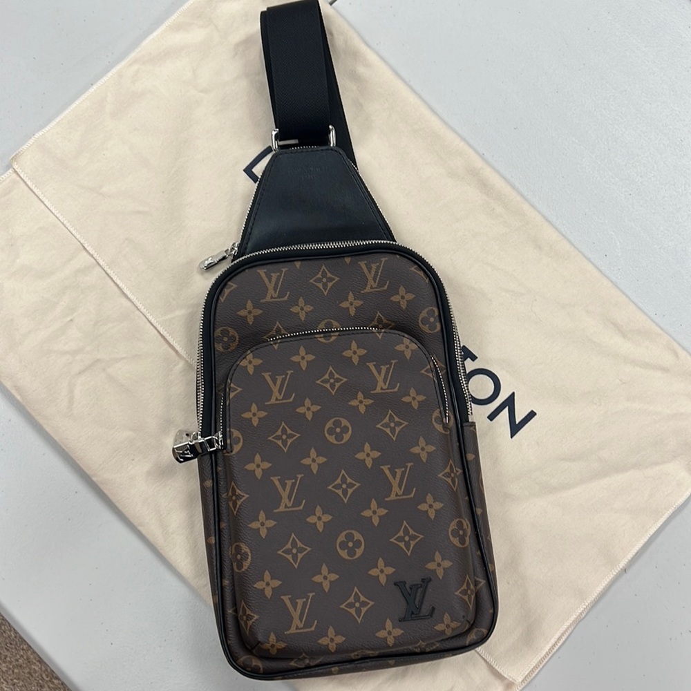 Louis Vuitton Avenue Sling Bag NM Monogram Macassar Canvas